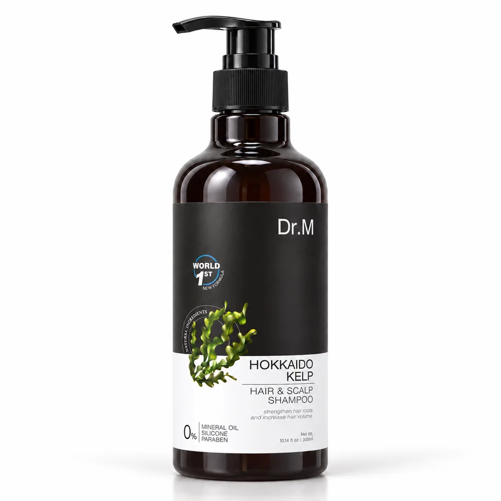 Dr. M Hokkaido Kelp Shampoo bottle, front view