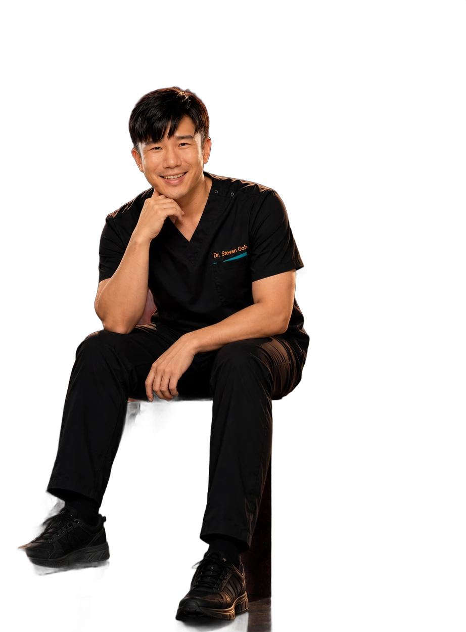 Dr Steven Goh, seated portrait